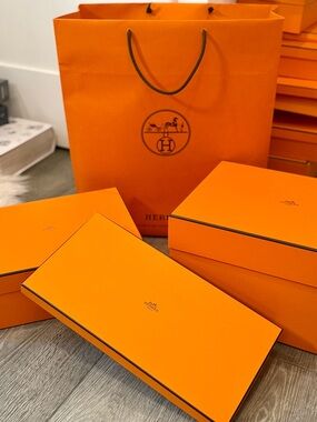Hermès Orange empty shoe box
